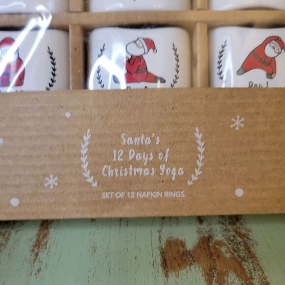 Magenta New Santa's 12 Days of Christmas Yoga Napkin Rings - Picture 6 of 14